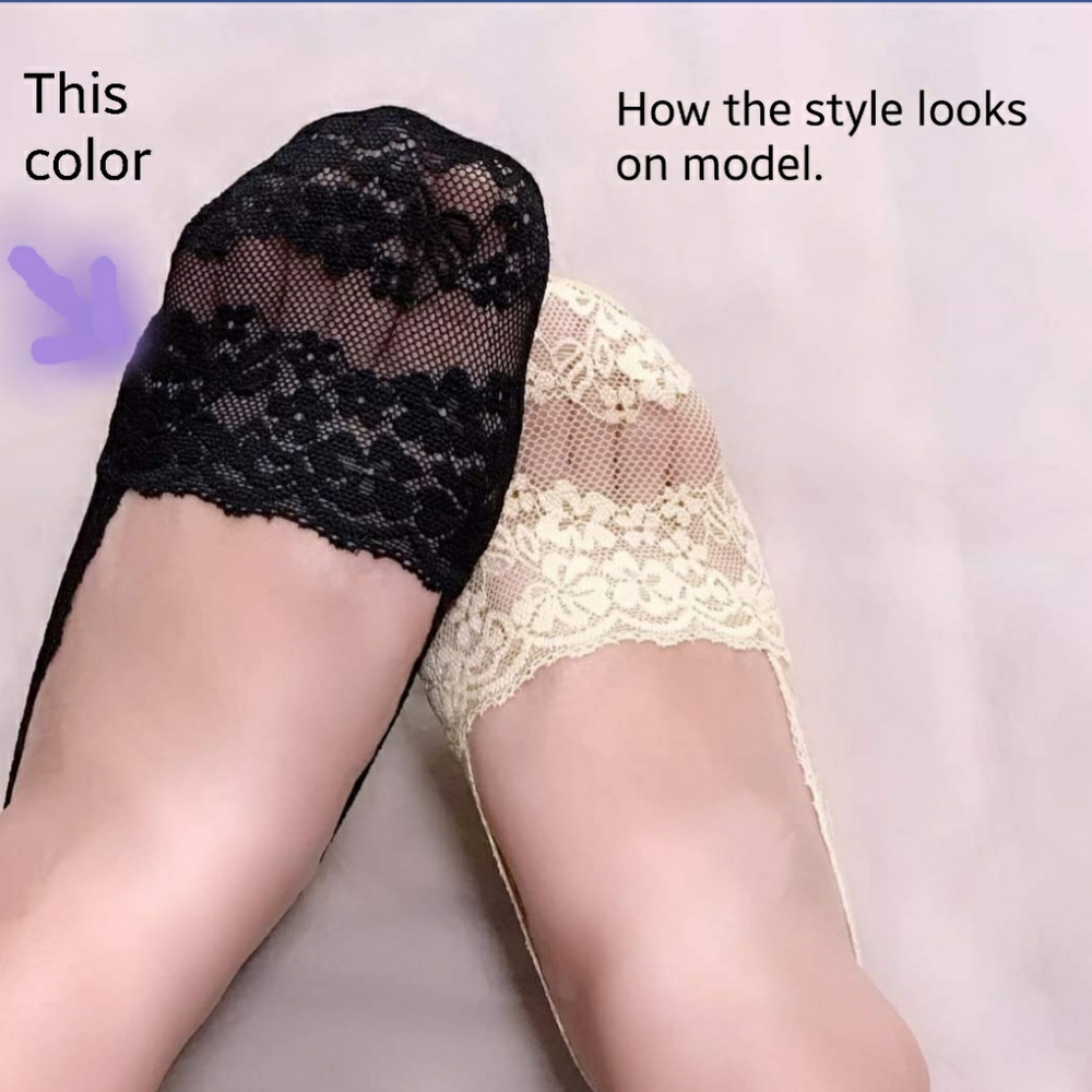 7 pairs of black lace socks $22
